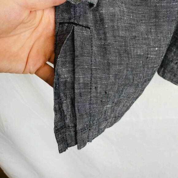 JM Collection Linen Tunic L Black White Embroidered 3/4 Sleeve Resort Boho - Picture 9 of 10